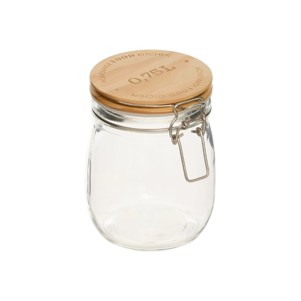Glazen weckpot houten deksel 750 ml Five®