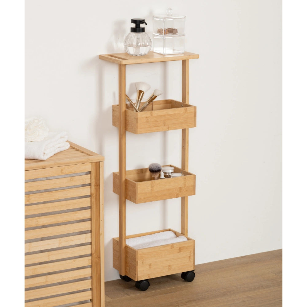 Bamboe badkamer trolley Five®