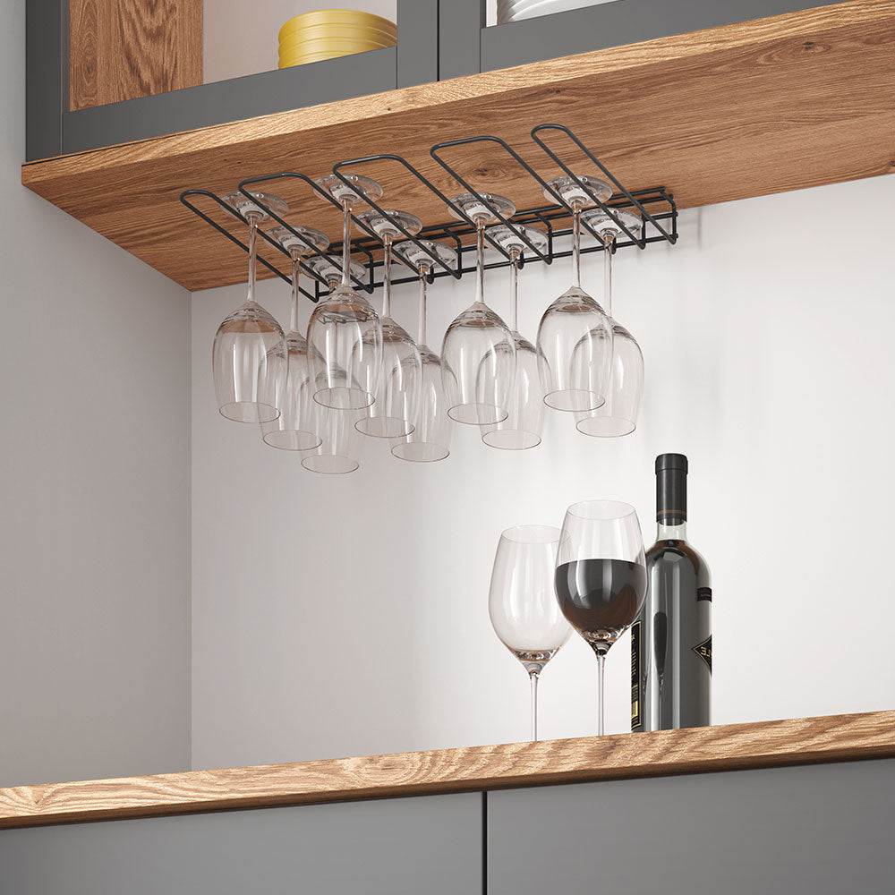 wijnglazenrek-hangend-zwart-metaltex