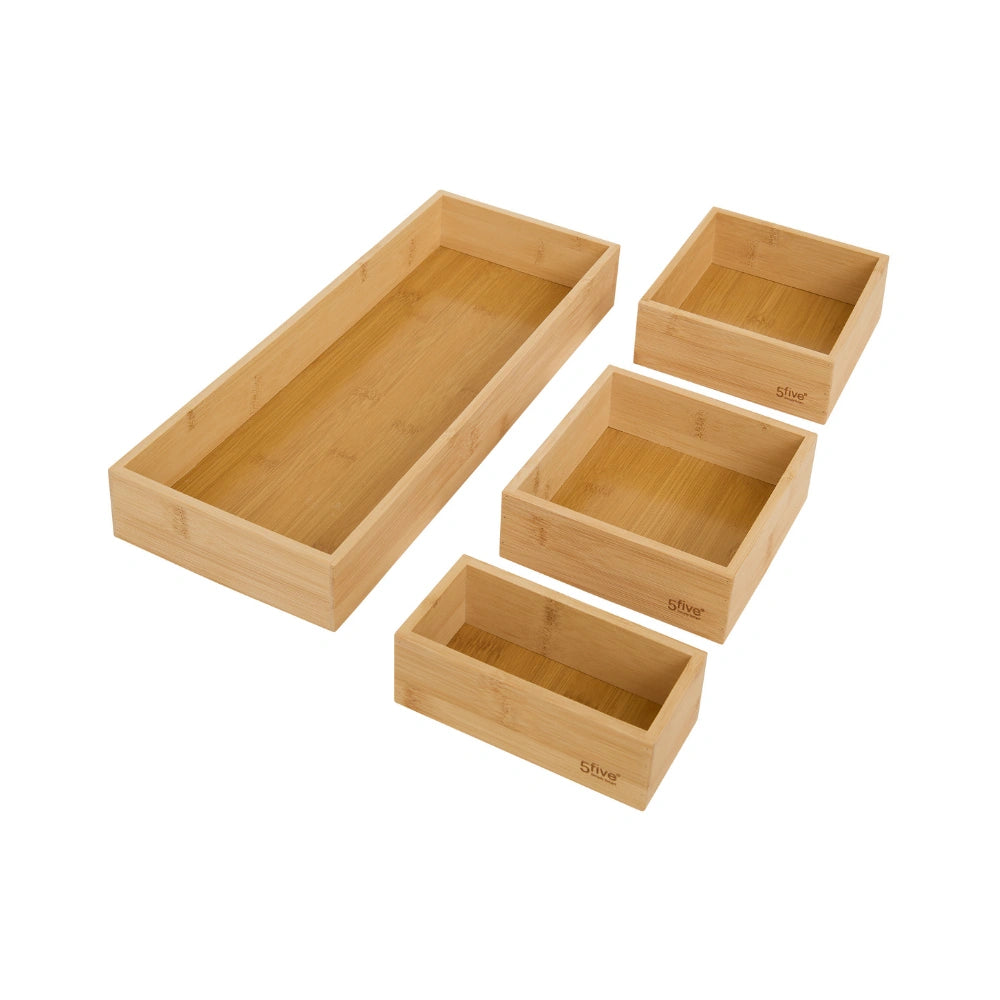 Bamboe ladebakjes 5 cm hoog 4-delige set Five®