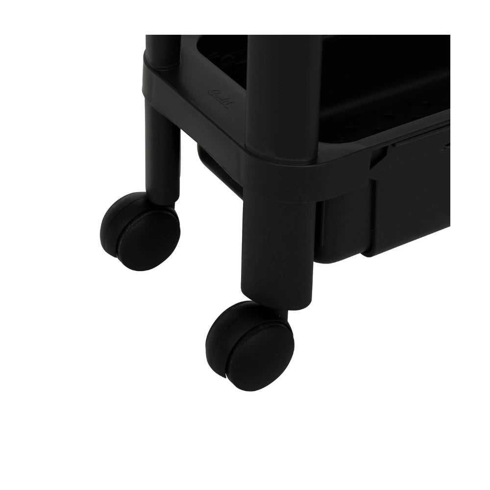 Uitschuifbare zwarte trolley Five®