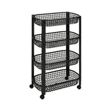 Kunststof zwarte trolley met 4 mandjes Five®