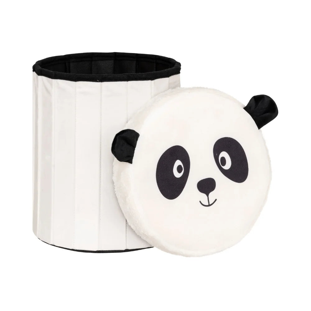 Speelgoedmand en poef met deksel Panda Atmosphera