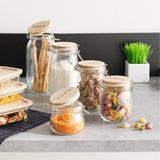 Glazen weckpot houten deksel 2 liter Five®