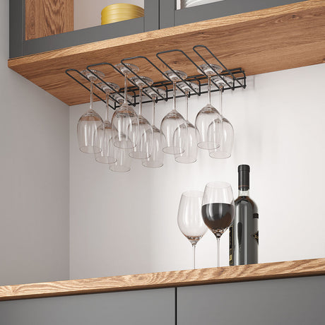 wijnglazenrek-hangend-zwart-metaltex