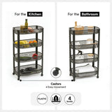 Kunststof zwarte trolley met 4 mandjes Five®